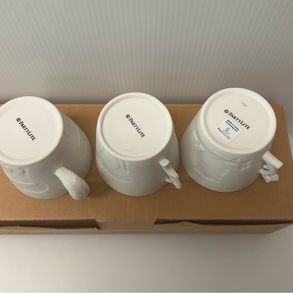 PARTYLITE Set Of 3 Woodland Animals Fox Owl Deer Tea light Cups Ivory Bisque NWT - Picture 6 of 11